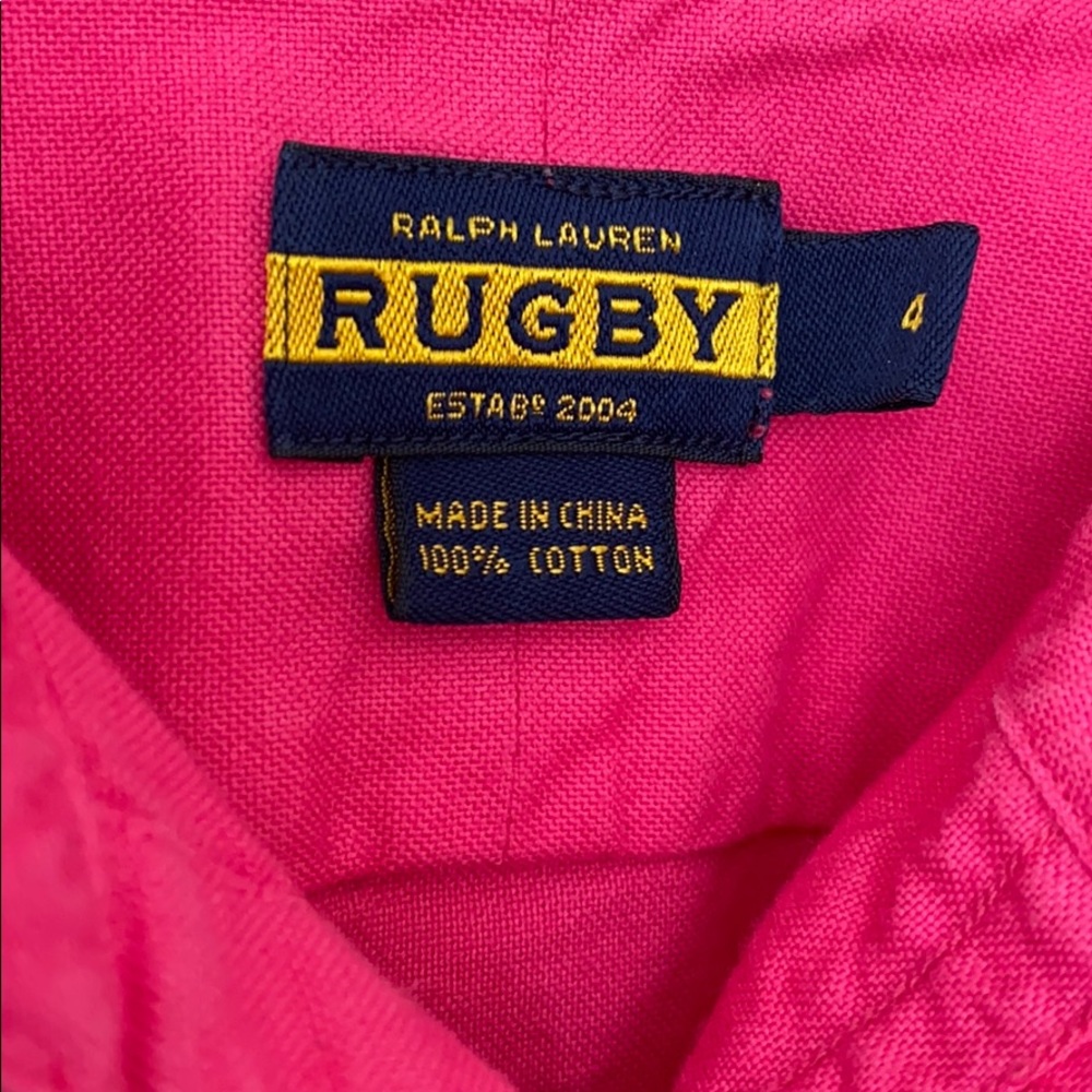 Bright Raspberry Rugby Button Down Sz4 - Picture 3 of 5